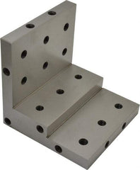 SPI - 6" Wide x 6" Deep x 6" High Steel Precision-Ground Angle Plate - Stepped Plate, Machined Holes on Surface, Open End - Exact Tool & Supply