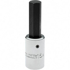 Proto - 1/2" Drive, 15mm Hex Bit Socket - 3-5/8" OAL, 1" Bit Length - Exact Tool & Supply
