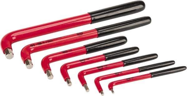 Wiha - 7 Piece Insulated L-Key Hex Key Set - Hex Range 3 to 12mm - Exact Tool & Supply