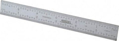 SPI - 6" Long, 1/64, 1/50, 1/32, 1/10" Graduation, Rigid Steel Rule - 3R Graduation Style, 3/4" Wide, Silver, Satin Chrome Finish - Exact Tool & Supply