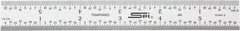SPI - 6" Long, 1/64, 1/32, 1/16, 1/8" Graduation, Rigid Steel Rule - 4R Graduation Style, 3/4" Wide, Silver, Satin Chrome Finish - Exact Tool & Supply