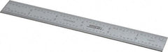 SPI - 6" Long, 1/64, 1/32" and 0.5, 1mm Graduation, Rigid Steel Rule - English/Metric Graduation Style, 3/4" Wide, Silver, Satin Chrome Finish - Exact Tool & Supply