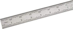 SPI - 24" Long, 1/64, 1/32, 1/16, 1/8" Graduation, Rigid Steel Rule - 4R Graduation Style, 1-1/8" Wide, Silver, Satin Chrome Finish - Exact Tool & Supply