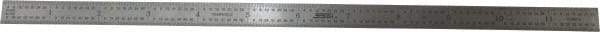 SPI - 12" Long, 1/100, 1/64, 1/32, 1/10" Graduation, Flexible Stainless Steel Rule - 5R Graduation Style, 1/2" Wide, Silver, Polished Finish - Exact Tool & Supply
