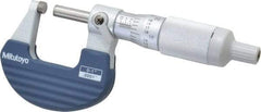 Mitutoyo - 0 to 1" Range, 0.0001" Graduation, Mechanical Outside Micrometer - Ratchet Stop Thimble, Accurate to 0.0001" - Exact Tool & Supply