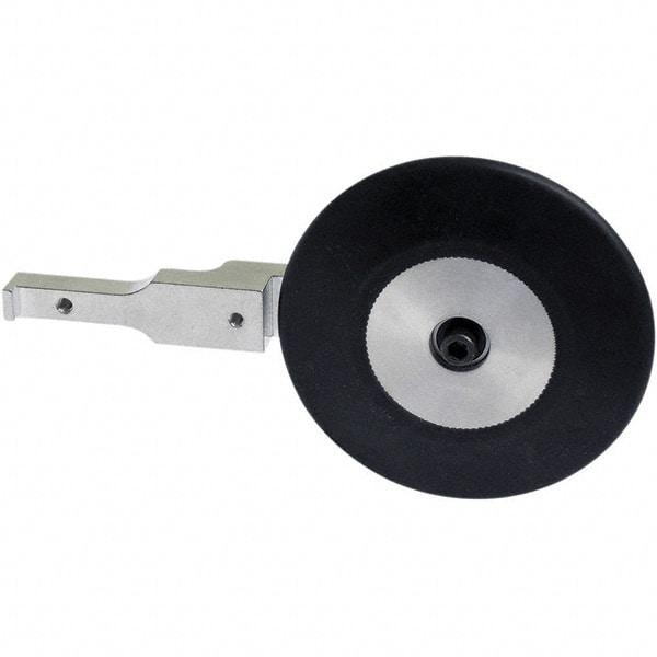 Dynabrade - 1/2" Wide Contact Arm - 24" Belt Length x 1" Belt Width, Round Radius, Rubber, 70" Contact Wheel Diam - Exact Tool & Supply