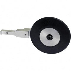 Dynabrade - 1/2" Wide Contact Arm - 24" Belt Length x 1" Belt Width, Round Radius, Rubber, 70" Contact Wheel Diam - Exact Tool & Supply