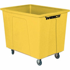 Wesco Industrial Products - 450 Lb Load Capacity, 8 Bushels, Plastic Box Truck - 24" Wide x 35" Long x 29-3/4" High, Yellow - Exact Tool & Supply