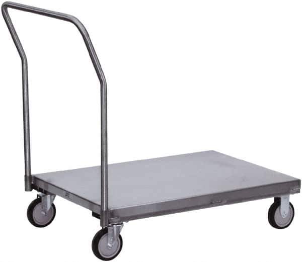 Jamco - 1,200 Lb Capacity Stainless Steel Platform Truck - Stainless Steel Deck, 24" OAW, 36" Platform Length, Urethane Casters - Exact Tool & Supply
