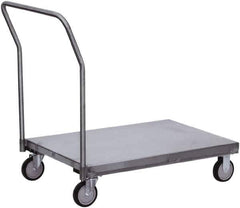 Jamco - 1,200 Lb Capacity Platform Truck - Stainless Steel Deck, 30" OAW, 9" Platform Height, Urethane Casters - Exact Tool & Supply