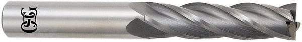 OSG - 25mm, 57mm LOC, 25mm Shank Diam, 127mm OAL, 4 Flute, Solid Carbide Square End Mill - Single End, Uncoated, Spiral Flute, 30° Helix, Centercutting, Right Hand Cut, Right Hand Flute, Series 464 - Exact Tool & Supply