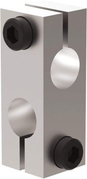 De-Sta-Co - Aluminum Round Tooling Cross Transition Block - 51mm OAL x 22.86mm OAH x 22.86mm OAW, 10 Ft/Lb Max Load - Exact Tool & Supply