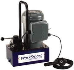 Value Collection - 10,000 psi Electric Hydraulic Pump & Jack - 1 Gal Oil Capacity, 4-Way, 3 Position Valve, Use with Double Acting Cylinders, Advance, Hold & Retract - Exact Tool & Supply