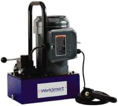 Value Collection - 10,000 psi Electric Hydraulic Pump & Jack - 1 Gal Oil Capacity, 3-Way, 2 Position Valve, Use with Single Acting Cylinders, Advance, Hold & Retract - Exact Tool & Supply