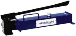 Value Collection - 13/16" Piston Stroke, 1-19/32" Piston Diam, 0.81 Cu In per Stroke, 134 Cu In Reservoir Capacity, Manual Hydraulic Pump - 10,000 psi, 99 Lbs. Max Handle Effort, 2 Stage - Exact Tool & Supply