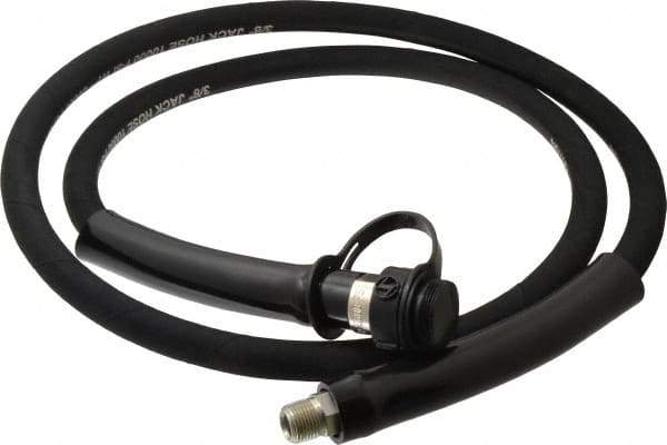 Value Collection - 3/8" Inside Diam x 3/8 NPT 6' Hydraulic Pump Hose - 10,000 psi, 3/8 NPTF Male Opposite End, Rubber - Exact Tool & Supply
