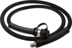 Value Collection - 3/8" Inside Diam x 3/8 NPT 6' Hydraulic Pump Hose - 10,000 psi, 3/8 NPTF Male Opposite End, Rubber - Exact Tool & Supply