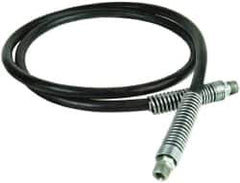 Value Collection - 1/4" Inside Diam x 3/8 NPT 3' Hydraulic Pump Hose - 10,000 psi, 3/8 NPTF Male Opposite End, Rubber - Exact Tool & Supply