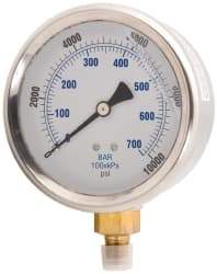 Value Collection - Hydraulic Pressure Gages & Adapters Type: Liquid-Filled Gauge Pressure Rating: 0 - 15000 - Exact Tool & Supply