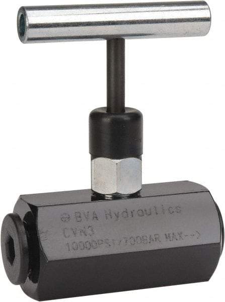 Value Collection - 3/8-18 Inlet Steel Hydraulic Control Valve - 3/8-18 Thread, 10,000 psi, 1.45" Wide x 2.52" Long - Exact Tool & Supply