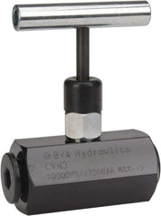 Value Collection - 3/8-18 Inlet Steel Hydraulic Control Valve - 3/8-18 Thread, 10,000 psi, 1.45" Wide x 2.52" Long - Exact Tool & Supply