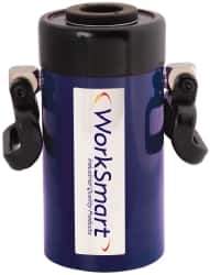 Value Collection - 60 Ton, 6" Stroke, 78.25 Cu In Oil Capacity, Portable Hydraulic Hollow Hole Cylinder - 13.05 Sq In Effective Area, 12.76" Lowered Ht., 18.76" Max Ht., 4.08" Cyl Bore Diam, 3.66" Plunger Rod Diam, 10,000 Max psi - Exact Tool & Supply