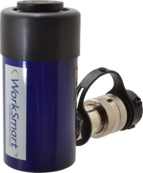 Value Collection - 10 Ton, 2.01" Stroke, 4.5 Cu In Oil Capacity, Portable Hydraulic Single Acting Cylinder - 2.24 Sq In Effective Area, 4.84" Lowered Ht., 6.85" Max Ht., 1.69" Cyl Bore Diam, 1.49" Plunger Rod Diam, 10,000 Max psi - Exact Tool & Supply