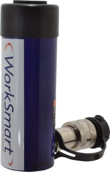 Value Collection - 10 Ton, 4.02" Stroke, 9 Cu In Oil Capacity, Portable Hydraulic Single Acting Cylinder - 2.24 Sq In Effective Area, 6.85" Lowered Ht., 10.87" Max Ht., 1.69" Cyl Bore Diam, 1.49" Plunger Rod Diam, 10,000 Max psi - Exact Tool & Supply