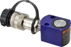 Value Collection - 5 Ton, 0.63" Stroke, 0.69 Cu In Oil Capacity, Portable Hydraulic Single Acting Cylinder - 1.1 Sq In Effective Area, 1.63" Lowered Ht., 2.26" Max Ht., 1.18" Cyl Bore Diam, 0.98" Plunger Rod Diam, 10,000 Max psi - Exact Tool & Supply