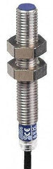 Telemecanique Sensors - PNP, NC, 2.5mm Detection, Cylinder Shielded, Inductive Proximity Sensor - 3 Wires, IP67, 12 to 48 VDC, M8x1 Thread, 50mm Long - Exact Tool & Supply