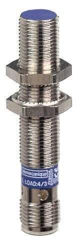 Telemecanique Sensors - PNP, 4mm Detection, Cylinder Shielded, Inductive Proximity Sensor - 3 Wires, IP67, IP69K, 12 to 48 VDC, M12x1 Thread, 2.44 Inch Long - Exact Tool & Supply