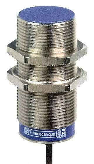 Telemecanique Sensors - NPN, 15mm Detection, Cylinder Shielded, Inductive Proximity Sensor - 3 Wires, IP68, IP69K, 12 to 48 VDC, M30x1.5 Thread, 2.44 Inch Long - Exact Tool & Supply