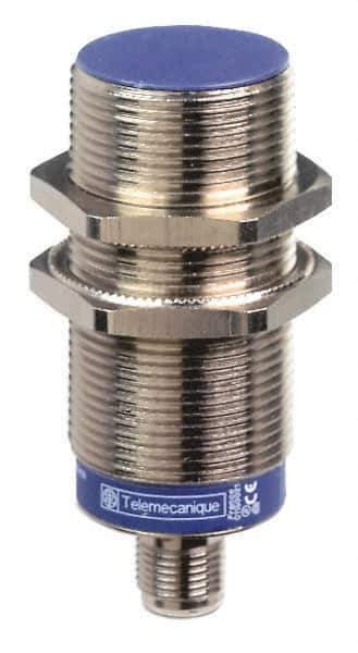 Telemecanique Sensors - NPN, NC, 15mm Detection, Cylinder Shielded, Inductive Proximity Sensor - 3 Wires, IP67, IP69K, 12 to 48 VDC, M30x1.5 Thread, 2.91 Inch Long - Exact Tool & Supply