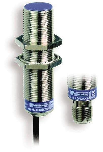 Telemecanique Sensors - PNP, NC, 8mm Detection, Cylinder Shielded, Inductive Proximity Sensor - 3 Wires, IP68, IP69K, 12 to 48 VDC, M18x1 Thread, 2.44 Inch Long - Exact Tool & Supply
