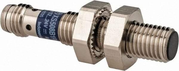 Telemecanique Sensors - PNP, 1.5mm Detection, Cylinder Shielded, Inductive Proximity Sensor - 3 Wires, IP67, 12 to 24 VDC, M8x1 Thread, 42mm Long x 0.39 Inch Wide - Exact Tool & Supply