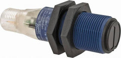 Telemecanique Sensors - 4 Pin M12 Connector, 4m Nominal Distance, Shock and Vibration Resistant, Retroreflective Photoelectric Sensor - 12 to 24 VDC, 500 Hz, PBT, 2.36 Inch Long x 0.71 Inch Wide - Exact Tool & Supply