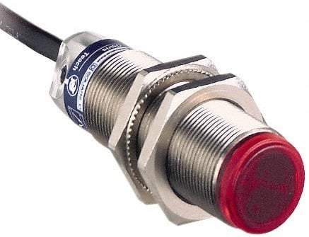 Telemecanique Sensors - Cable Connector, 30m Nominal Distance, Shock and Vibration Resistant, Through Beam Photoelectric Sensor - 12 to 24 VDC, 250 Hz, Brass, 62mm Long x 18mm Wide x 7 Inch High - Exact Tool & Supply