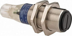 Telemecanique Sensors - 4 Pin M12 Connector, 4m Nominal Distance, Shock and Vibration Resistant, Retroreflective Photoelectric Sensor - 12 to 24 VDC, 500 Hz, Nickel Plated Brass, 2.36 Inch Long x 0.71 Inch Wide - Exact Tool & Supply