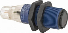 Telemecanique Sensors - 4 Pin M12 Connector, 15m Nominal Distance, Shock and Vibration Resistant, Through Beam Photoelectric Sensor - 12 to 24 VDC, 500 Hz, PBT, 60mm Long x 18mm Wide - Exact Tool & Supply