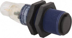 Telemecanique Sensors - 4 Pin M12 Connector, 15m Nominal Distance, Shock and Vibration Resistant, Through Beam Photoelectric Sensor - 12 to 24 VDC, 500 Hz, PBT, 2.36 Inch Long x 0.71 Inch Wide - Exact Tool & Supply
