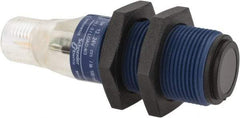 Telemecanique Sensors - 4 Pin M12 Connector, 15m Nominal Distance, Shock and Vibration Resistant, Through Beam Photoelectric Sensor - 12 to 24 VDC, 500 Hz, PBT, 2.36 Inch Long x 0.71 Inch Wide - Exact Tool & Supply
