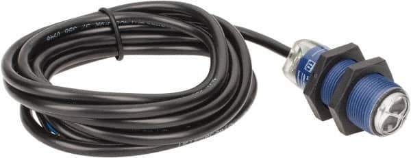 Telemecanique Sensors - Cable Connector, 0.1m Nominal Distance, Shock and Vibration Resistant, Diffused Photoelectric Sensor - 12 to 24 VDC, 500 Hz, PBT, 1.81 Inch Long x 0.71 Inch Wide - Exact Tool & Supply