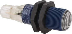 Telemecanique Sensors - 4 Pin M12 Connector, 0.1m Nominal Distance, Shock and Vibration Resistant, Diffused Photoelectric Sensor - 12 to 24 VDC, 500 Hz, PBT, 2.36 Inch Long x 0.71 Inch Wide - Exact Tool & Supply