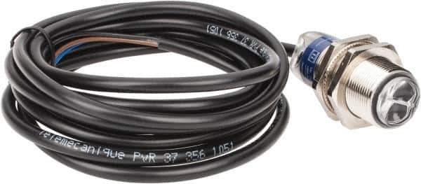 Telemecanique Sensors - Cable Connector, 0.1m Nominal Distance, Shock and Vibration Resistant, Diffused Photoelectric Sensor - 12 to 24 VDC, 500 Hz, Nickel Plated Brass, 1.81 Inch Long x 0.71 Inch Wide - Exact Tool & Supply