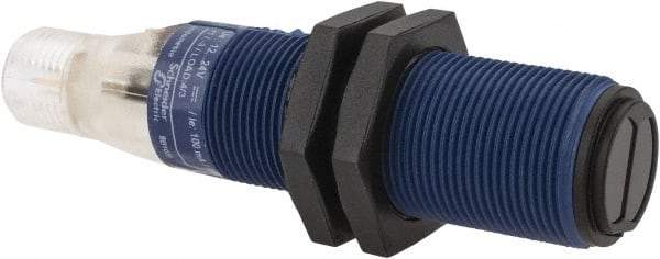 Telemecanique Sensors - 4 Pin M12 Connector, 0.6m Nominal Distance, Shock and Vibration Resistant, Diffused Photoelectric Sensor - 12 to 24 VDC, 500 Hz, PBT, 2.99 Inch Long x 0.71 Inch Wide - Exact Tool & Supply