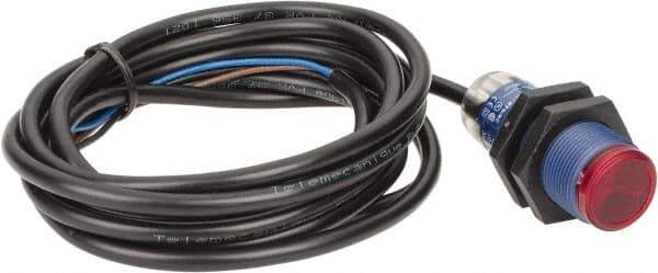 Telemecanique Sensors - Cable Connector, 2m Nominal Distance, Shock and Vibration Resistant, Polarized Retroreflective Photoelectric Sensor - 12 to 24 VDC, 500 Hz, PBT, 1.89 Inch Long x 0.71 Inch Wide - Exact Tool & Supply