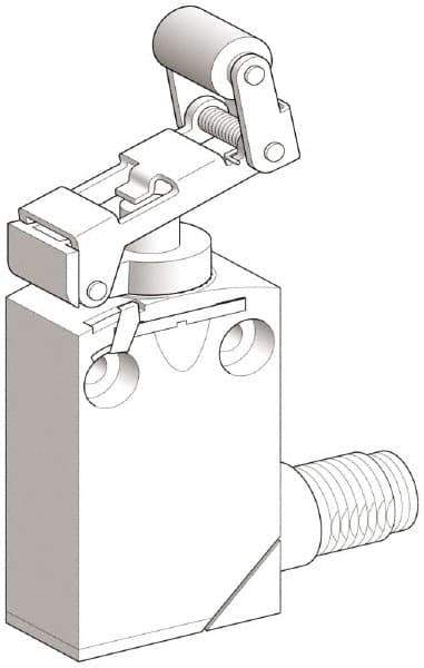 Telemecanique Sensors - SPDT, NC/NO, 240 VAC, 250 VDC, Screw Terminal, Roller Plunger Actuator, General Purpose Limit Switch - 1, 2, 6, 12, 13, 4X, 6P NEMA Rating, IP66, IP67, IP68 IPR Rating - Exact Tool & Supply