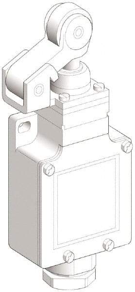 Telemecanique Sensors - SPDT, NC/NO, 240 VAC, 250 VDC, Screw Terminal, Roller Plunger Actuator, General Purpose Limit Switch - 1, 2, 4, 6, 12, 13, 6P NEMA Rating, IP66 IPR Rating - Exact Tool & Supply