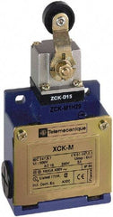 Telemecanique Sensors - DP, NC/NO, 240 VAC, Screw Terminal, Roller Lever Actuator, General Purpose Limit Switch - IP66 IPR Rating - Exact Tool & Supply