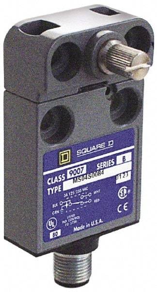 Square D - SPDT, NC/NO, Multiple VDC Levels, 4 Pin AC Micro Connector Terminal, Rotary Spring Return Actuator, General Purpose Limit Switch - 1, 2, 4, 6, 6P NEMA Rating, IP67 IPR Rating - Exact Tool & Supply